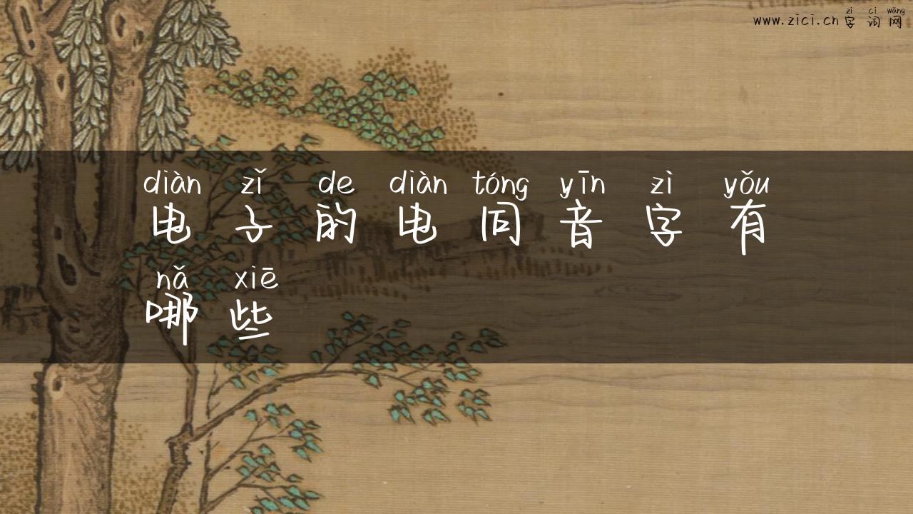 电子的电同音字有哪些