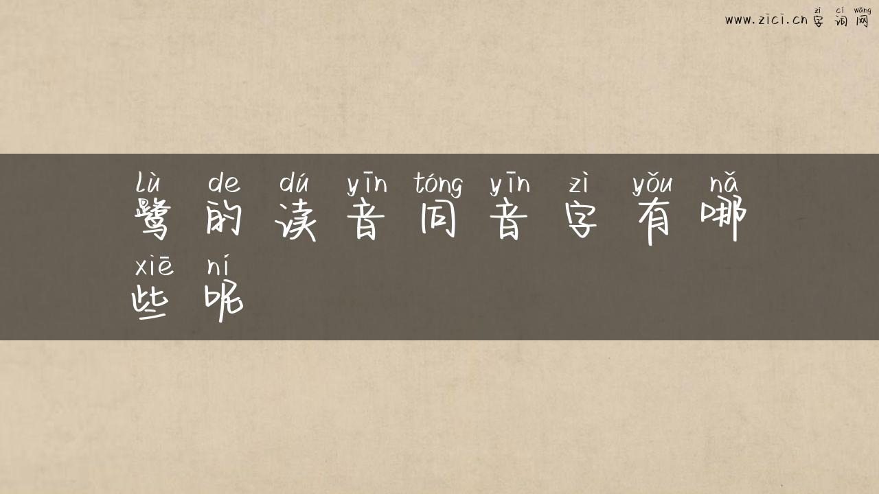 鹭的读音同音字有哪些呢