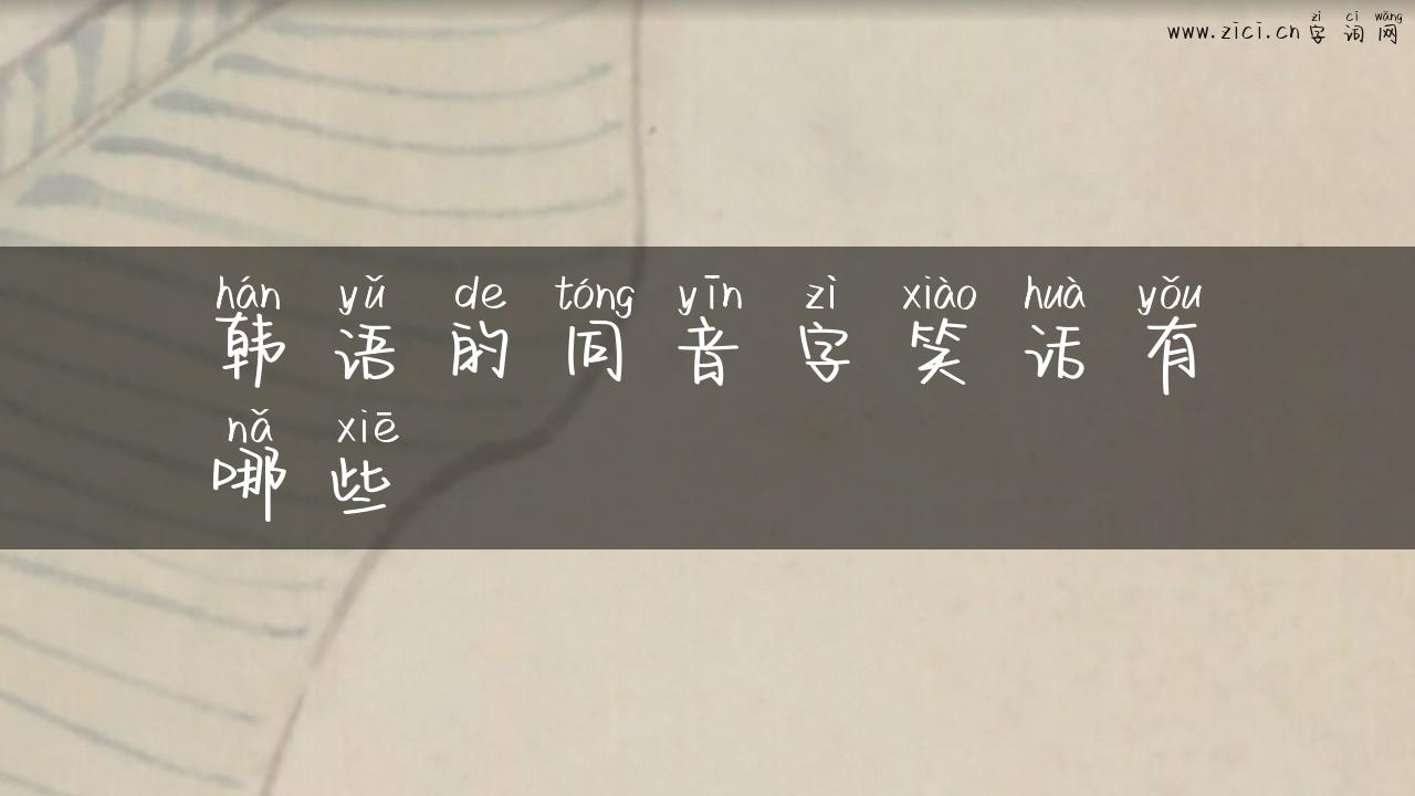 韩语的同音字笑话有哪些