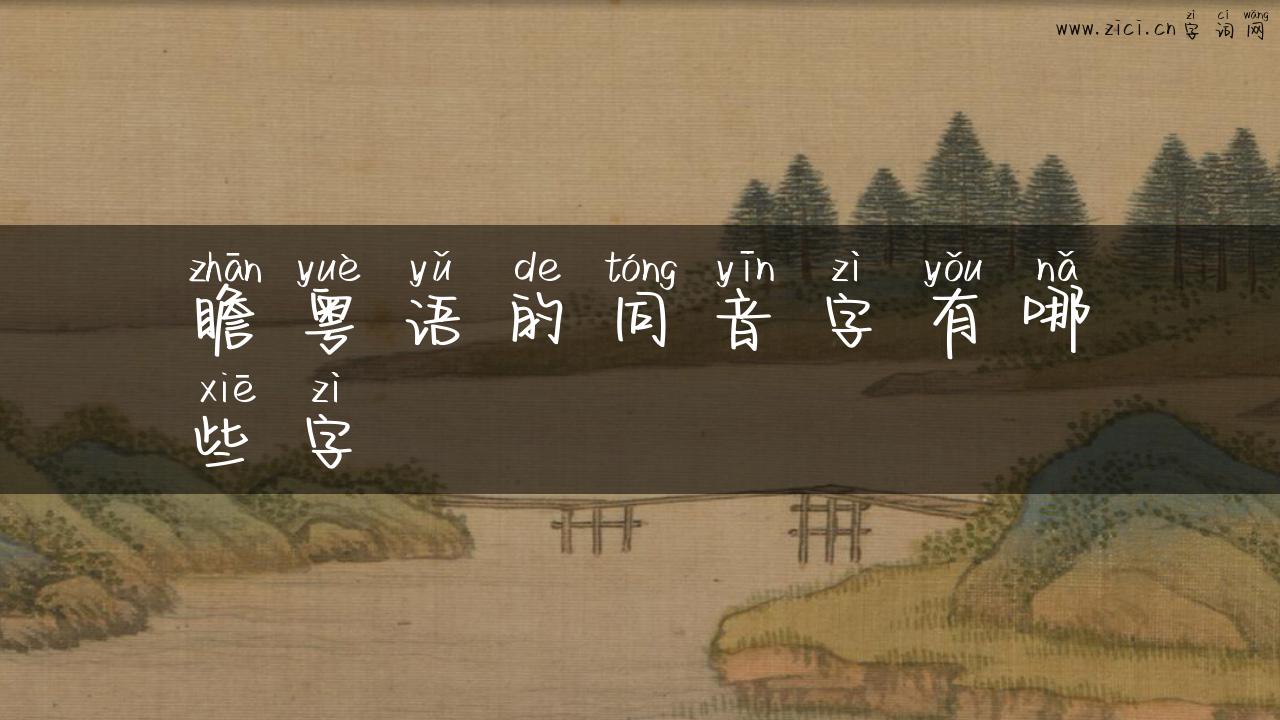 瞻粤语的同音字有哪些字