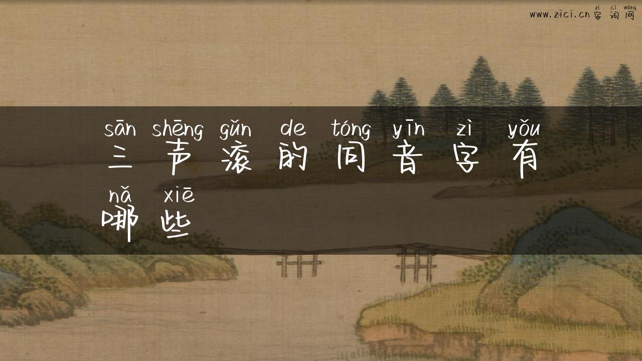 三声滚的同音字有哪些