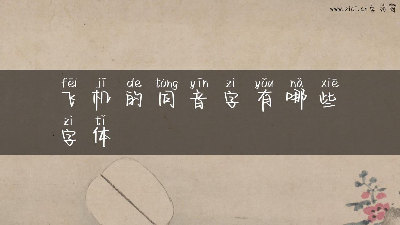 飞机的同音字有哪些字体