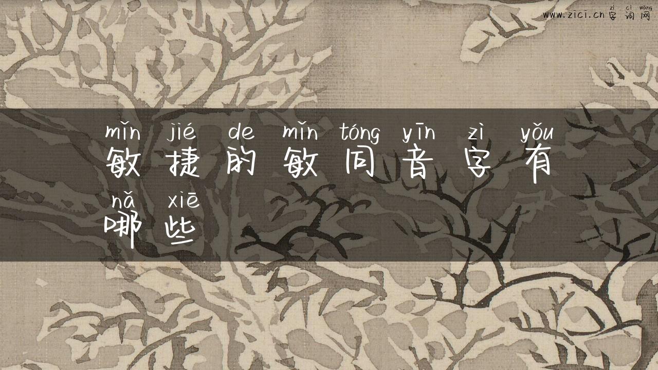 敏捷的敏同音字有哪些