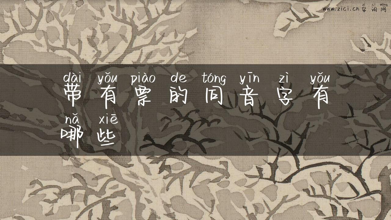 带有票的同音字有哪些