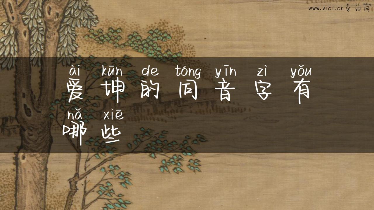 爱坤的同音字有哪些