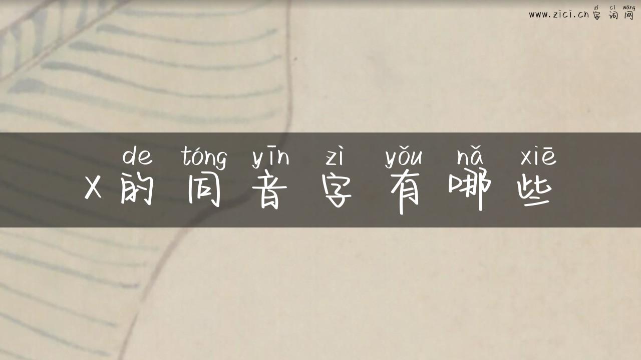 x的同音字有哪些