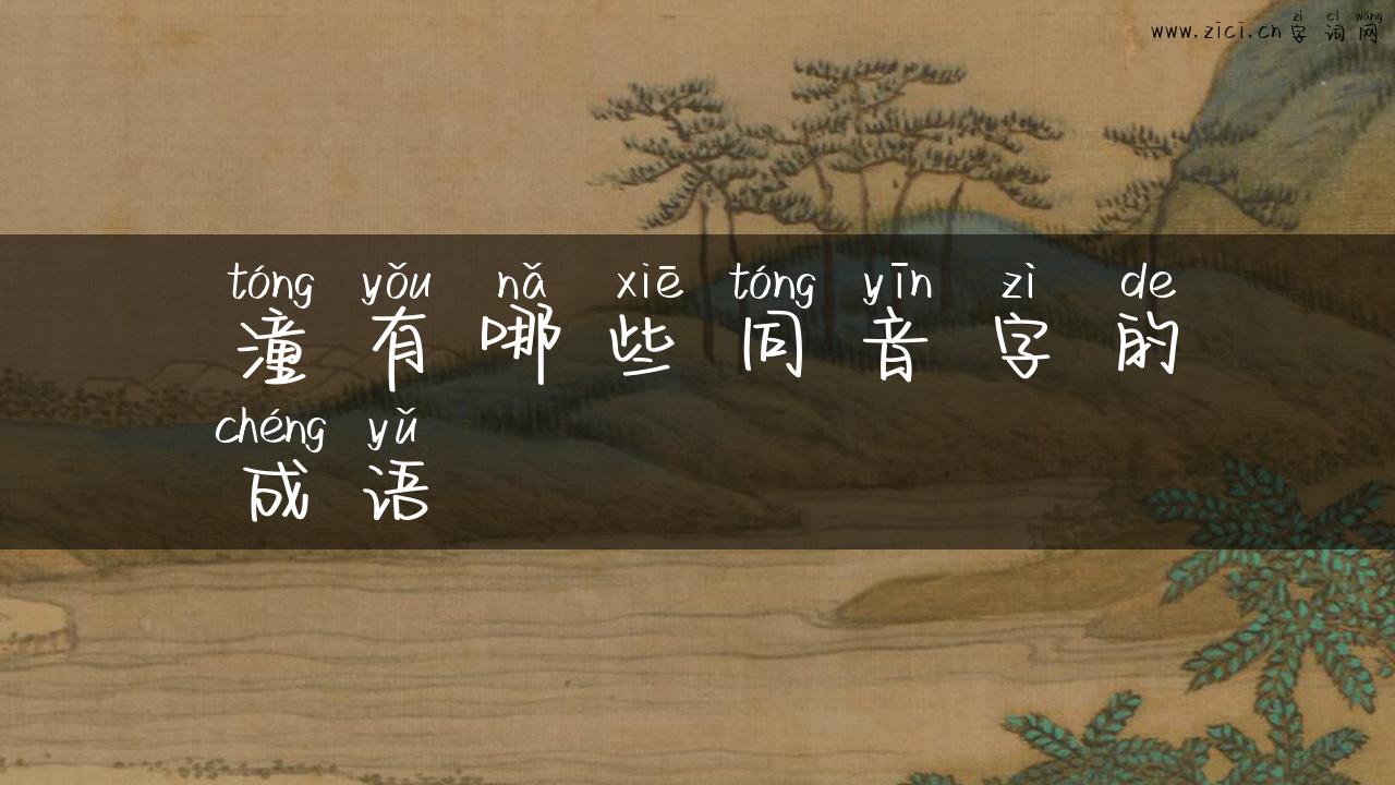 潼有哪些同音字的成语