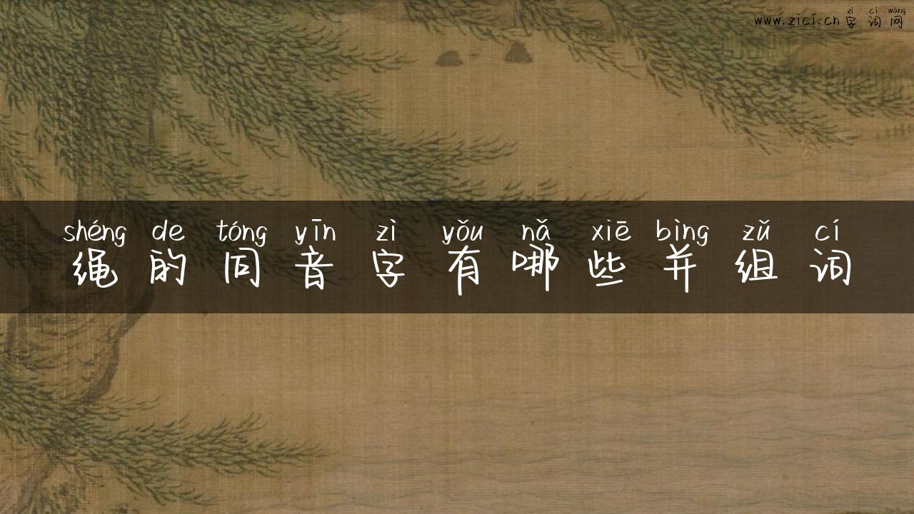 绳的同音字有哪些并组词