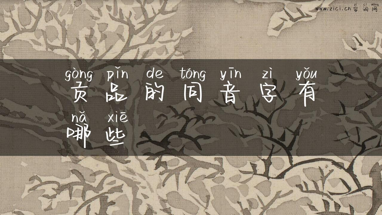 贡品的同音字有哪些