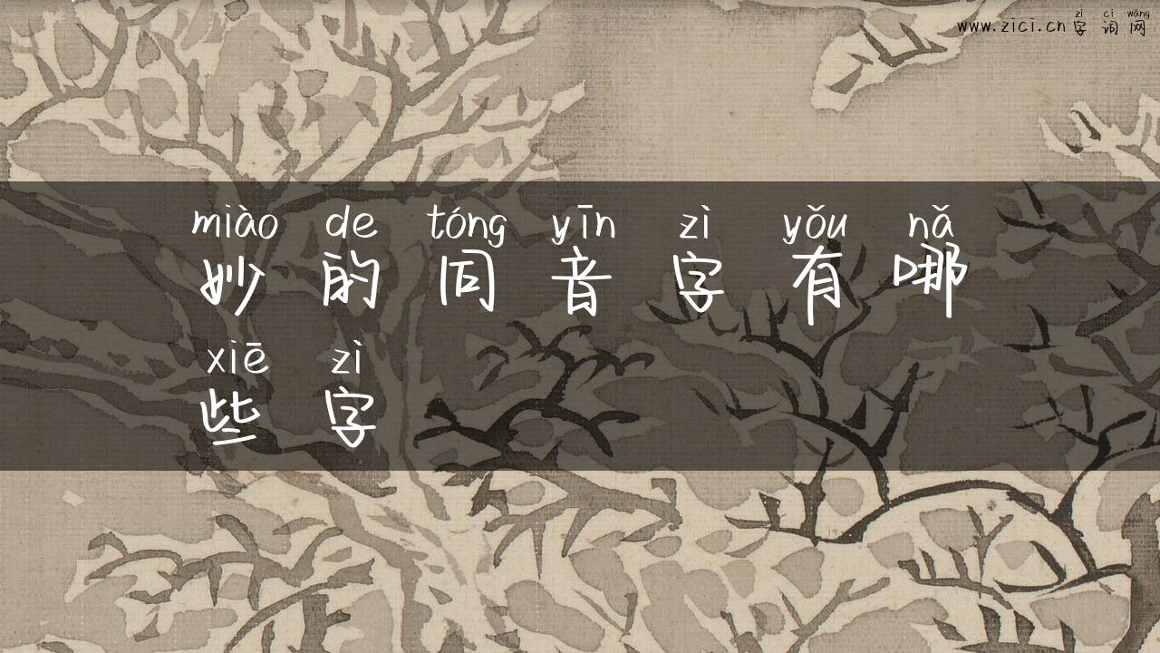 妙的同音字有哪些字
