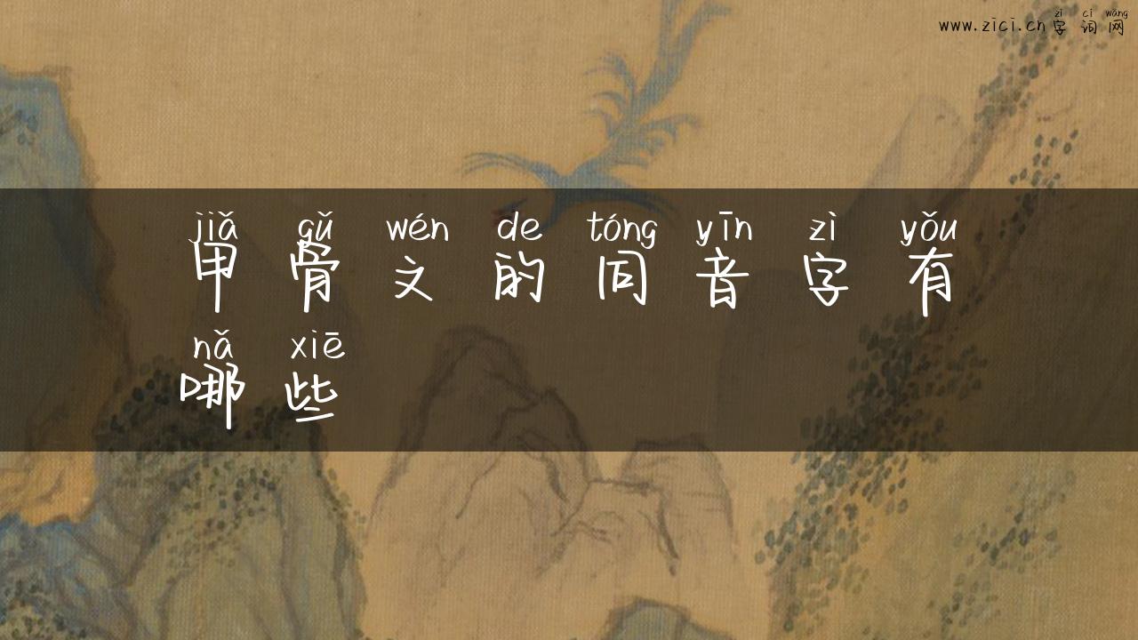 甲骨文的同音字有哪些