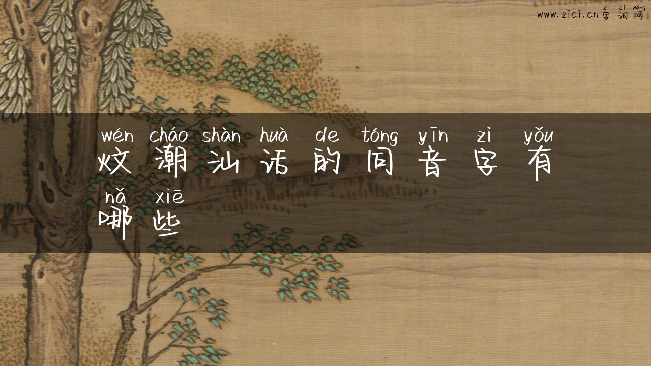 炆潮汕话的同音字有哪些