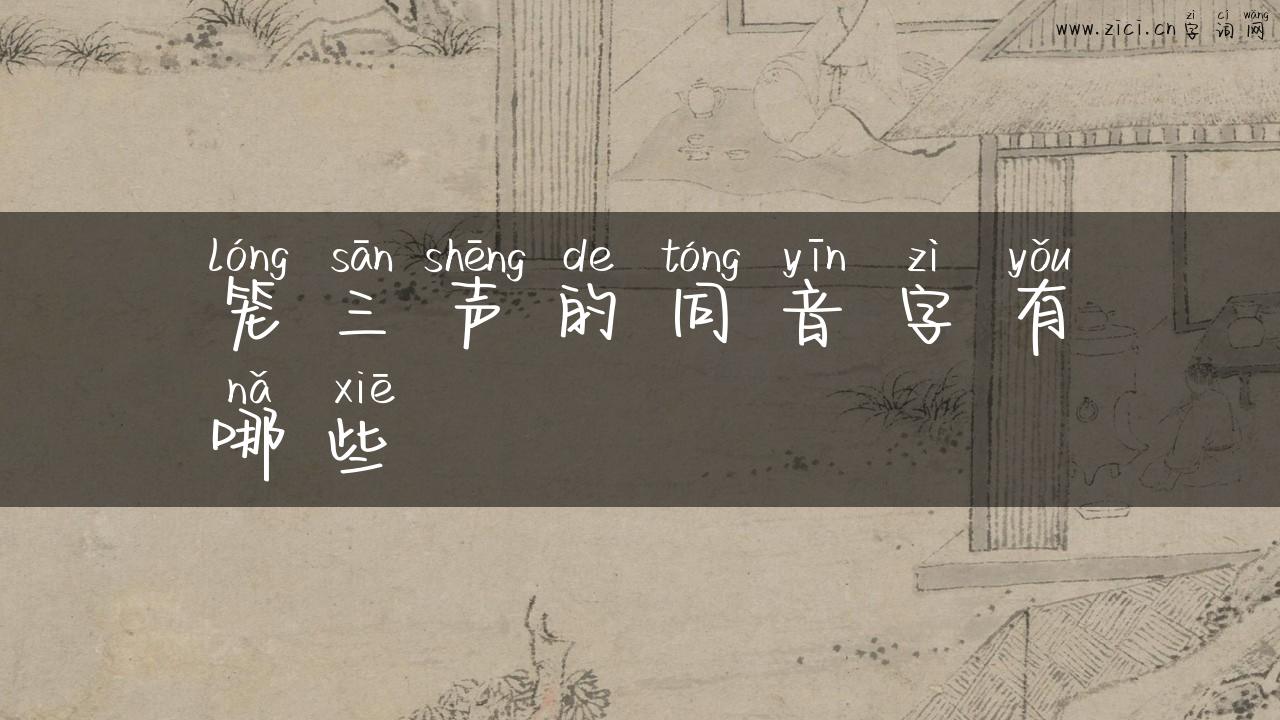 笼三声的同音字有哪些