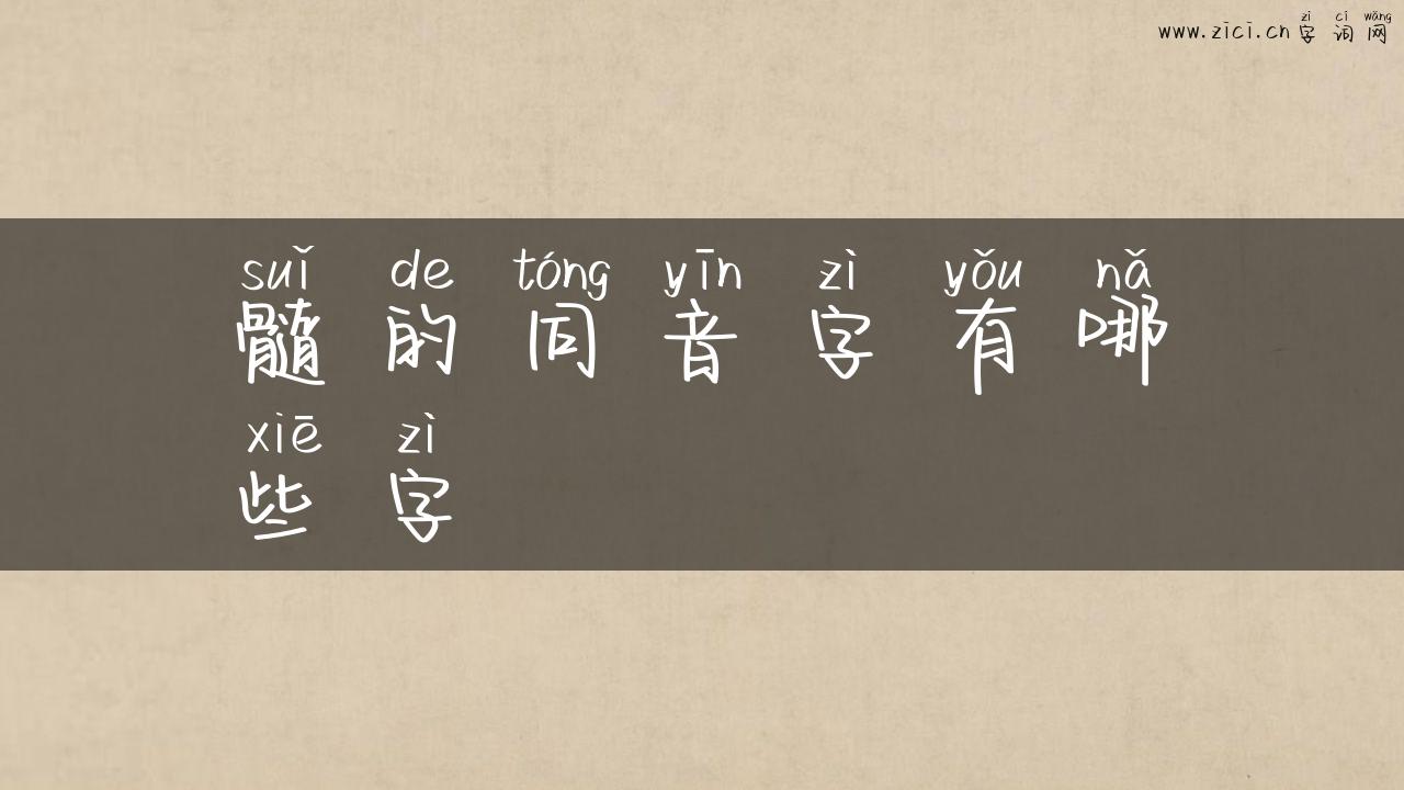 髓的同音字有哪些字