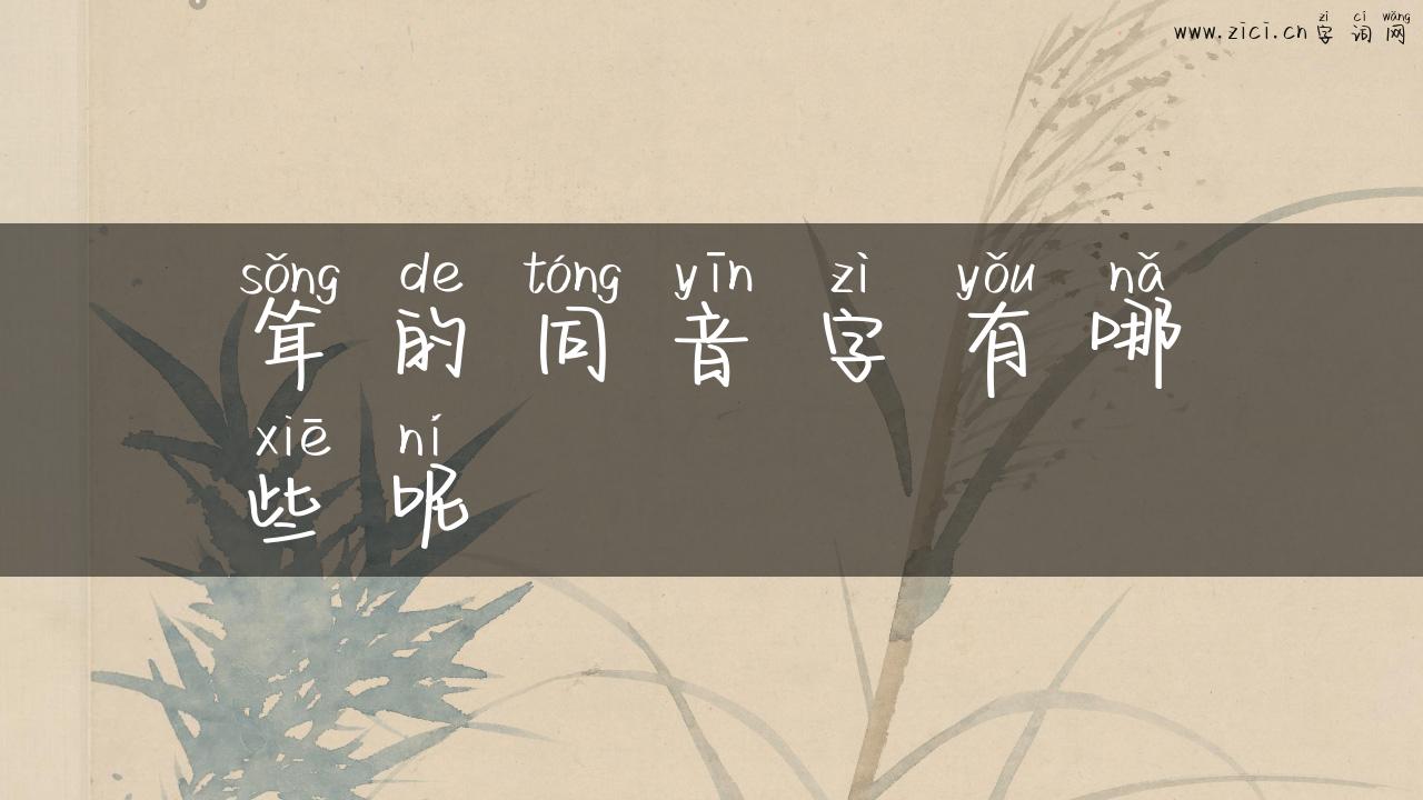 耸的同音字有哪些呢