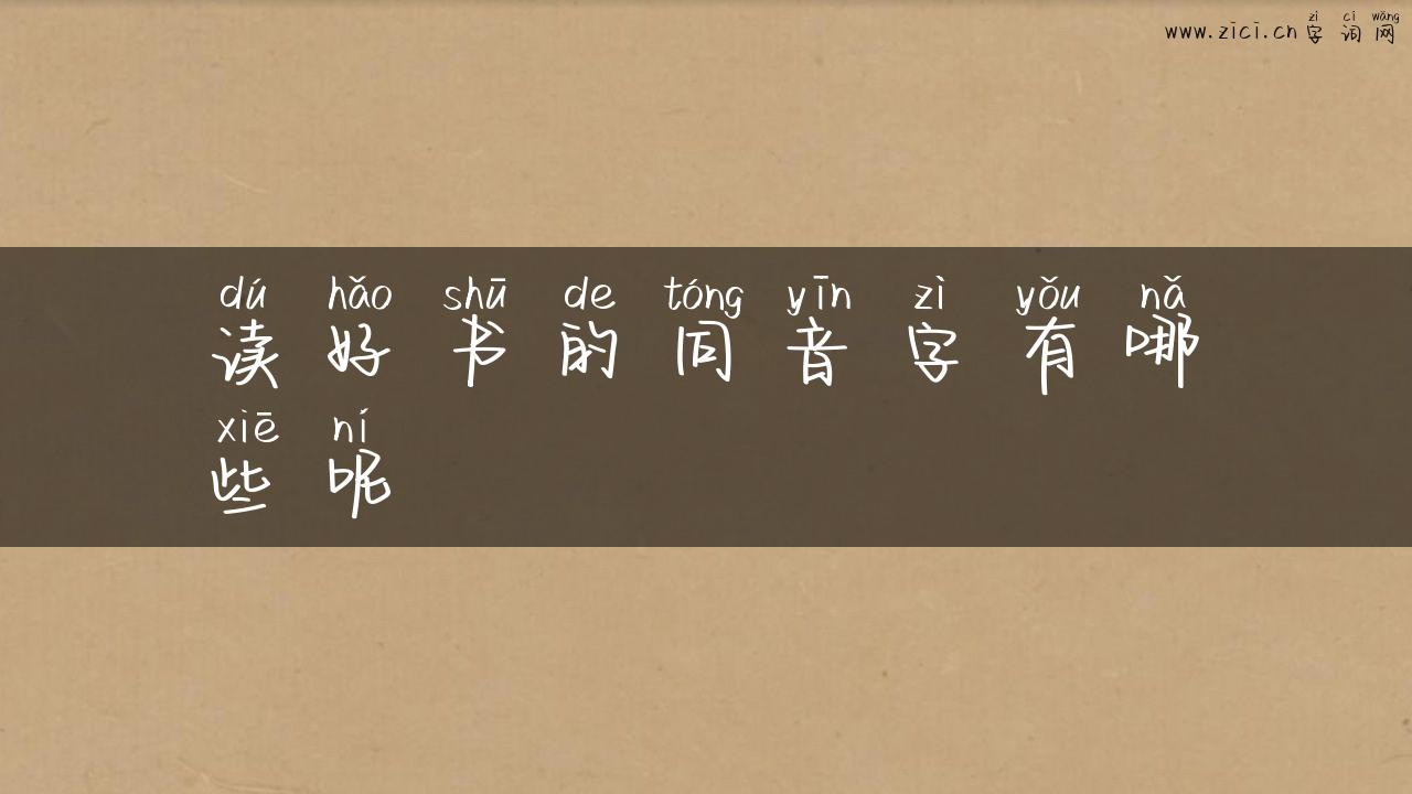 读好书的同音字有哪些呢