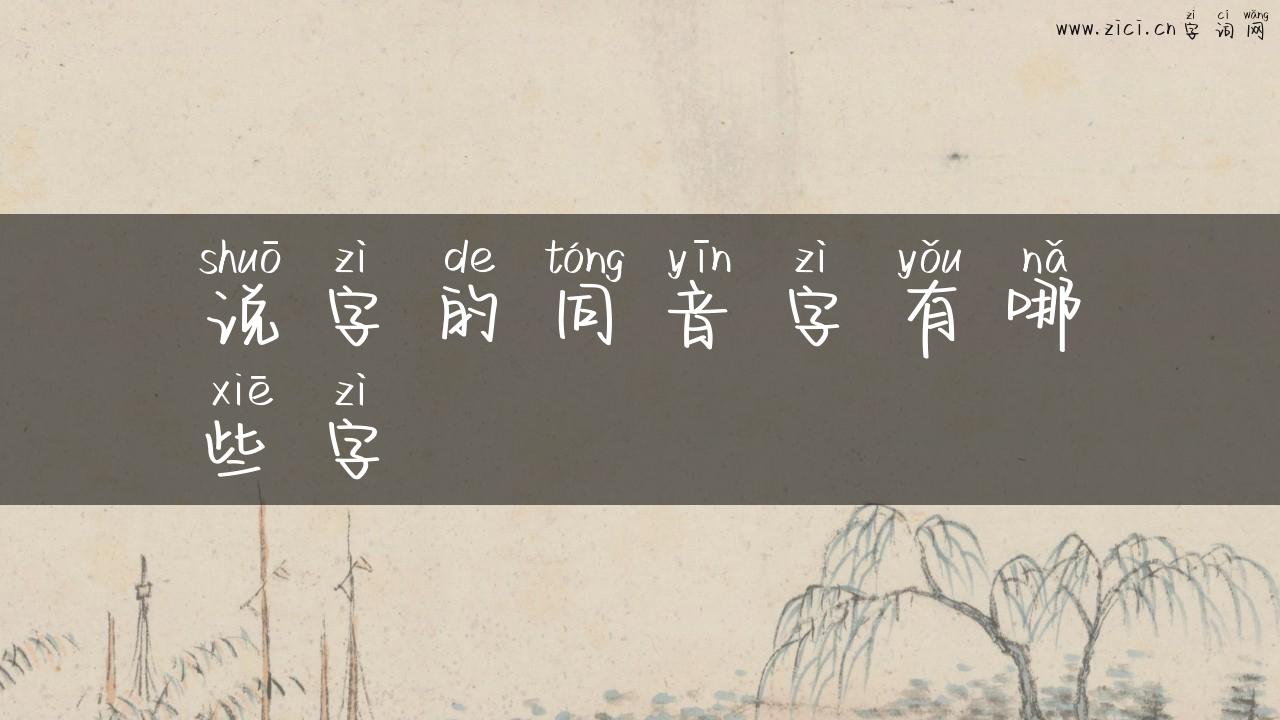 说字的同音字有哪些字