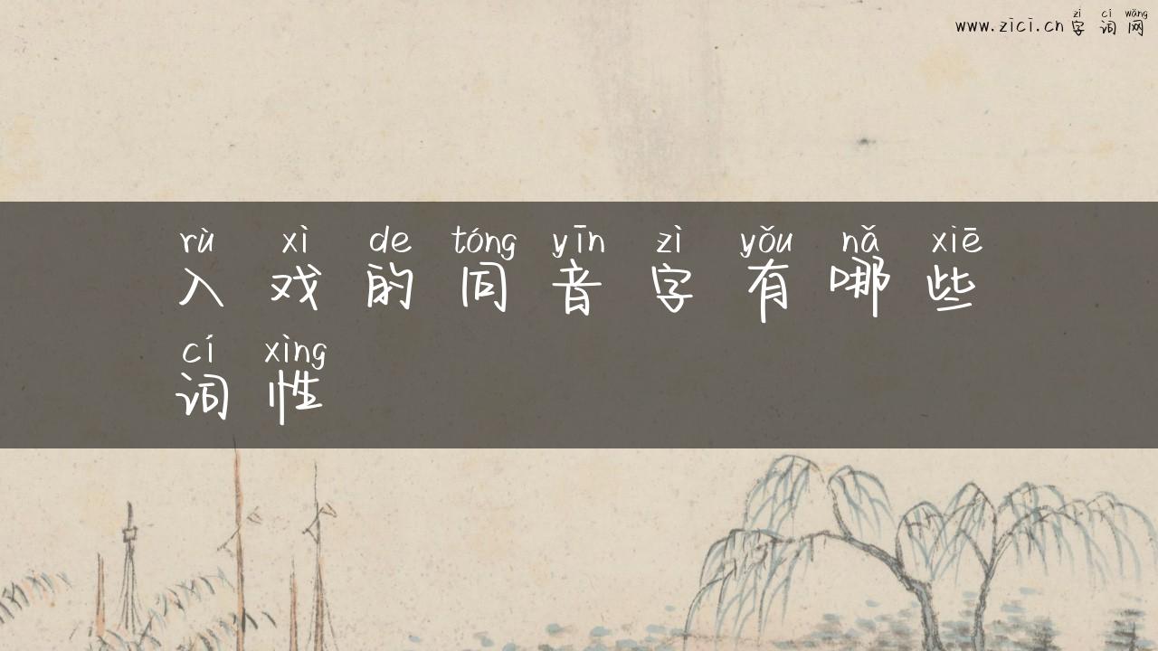 入戏的同音字有哪些词性