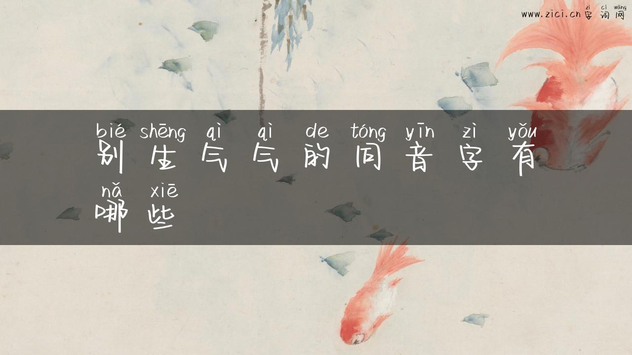 别生气气的同音字有哪些