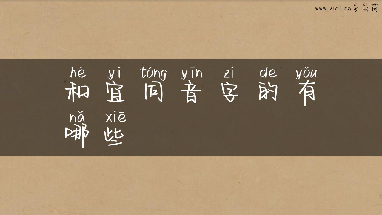 和宜同音字的有哪些