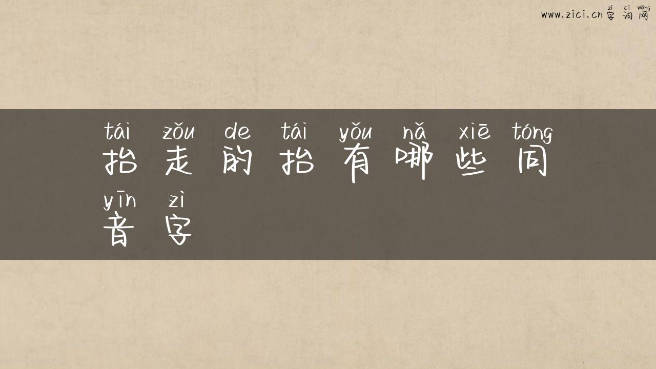 抬走的抬有哪些同音字