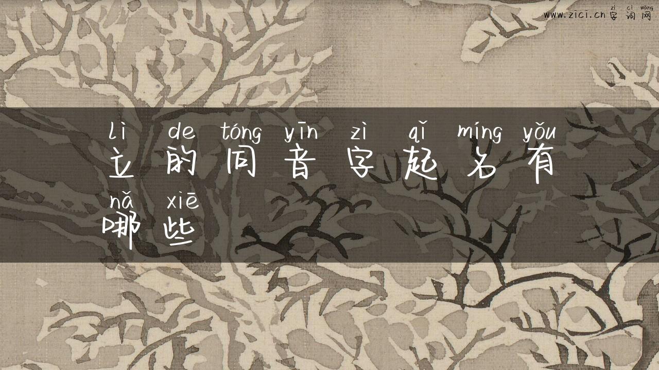 立的同音字起名有哪些