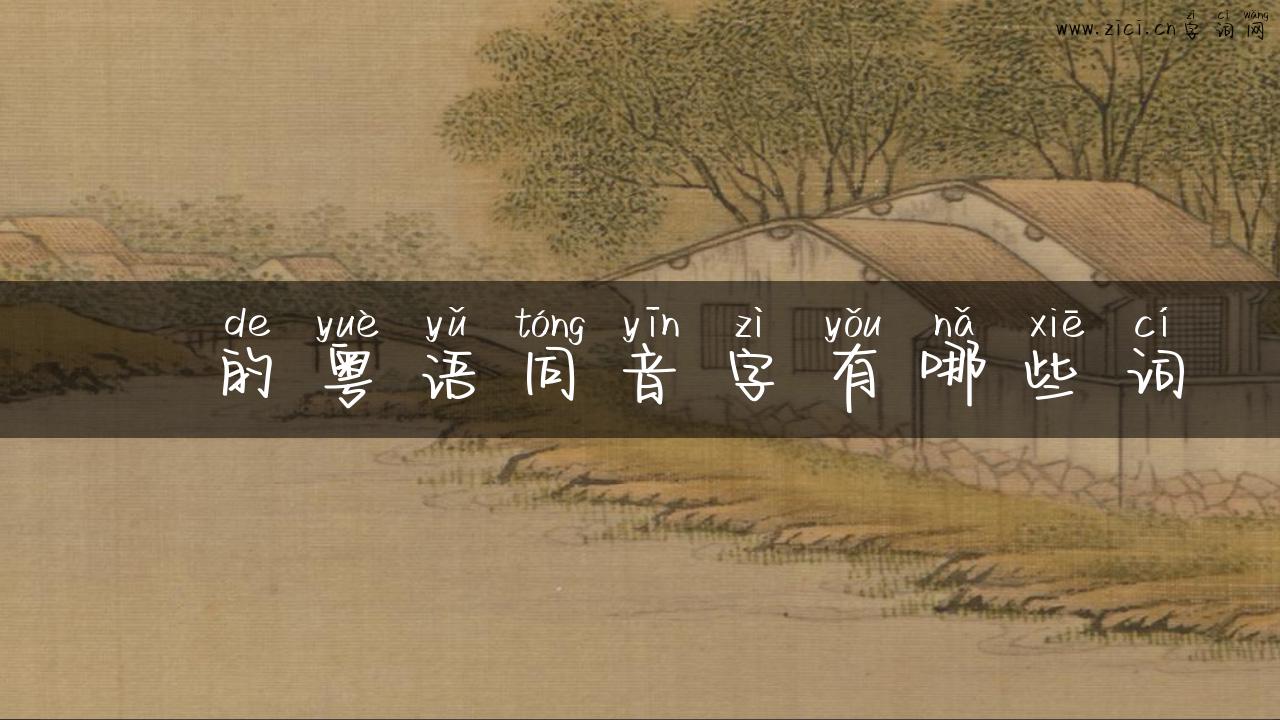 総的粤语同音字有哪些词