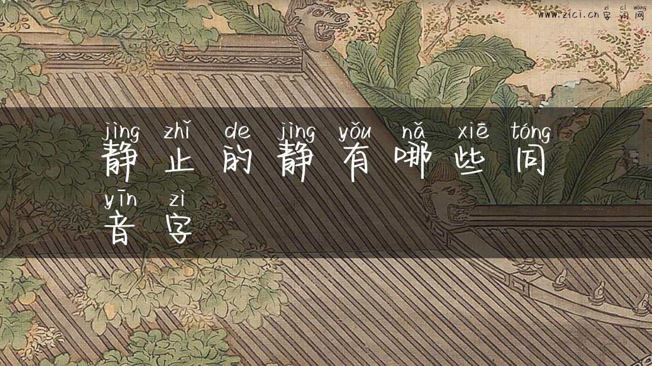 静止的静有哪些同音字