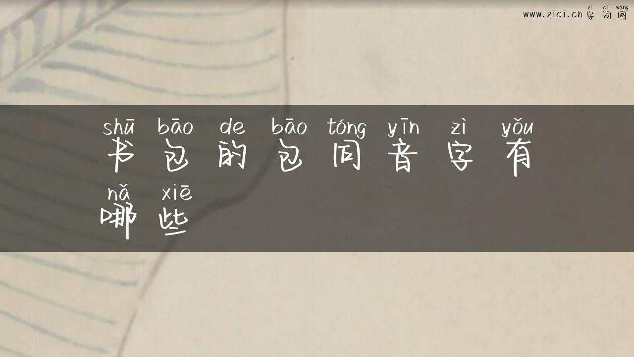 书包的包同音字有哪些