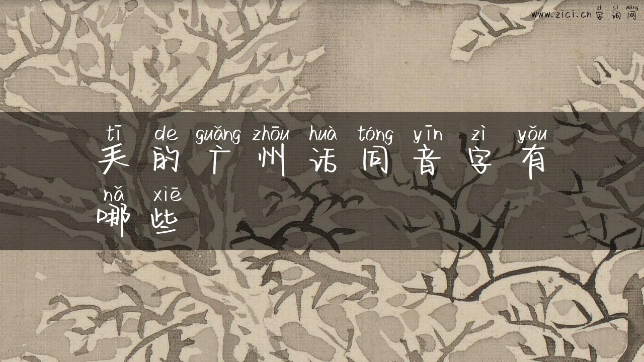 兲的广州话同音字有哪些