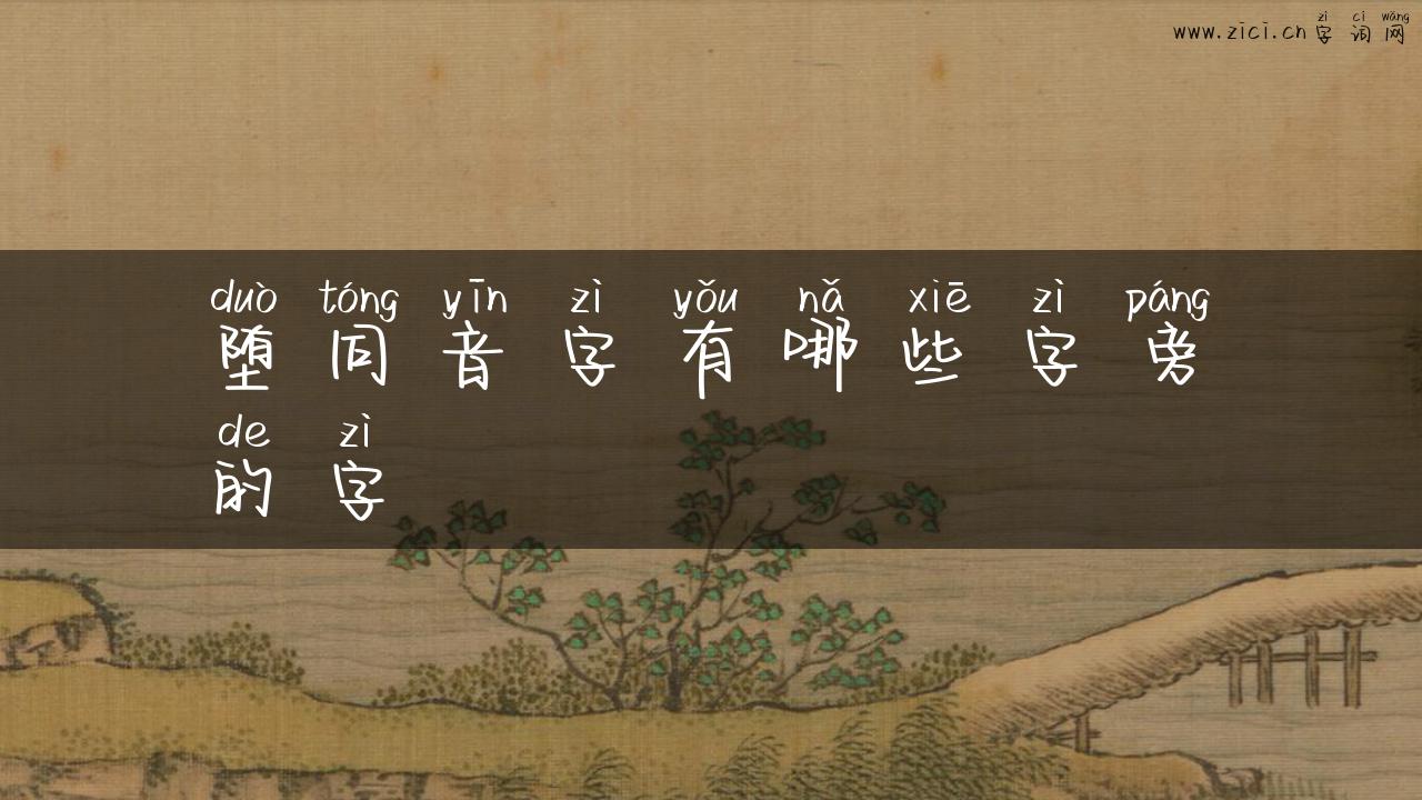 堕同音字有哪些字旁的字