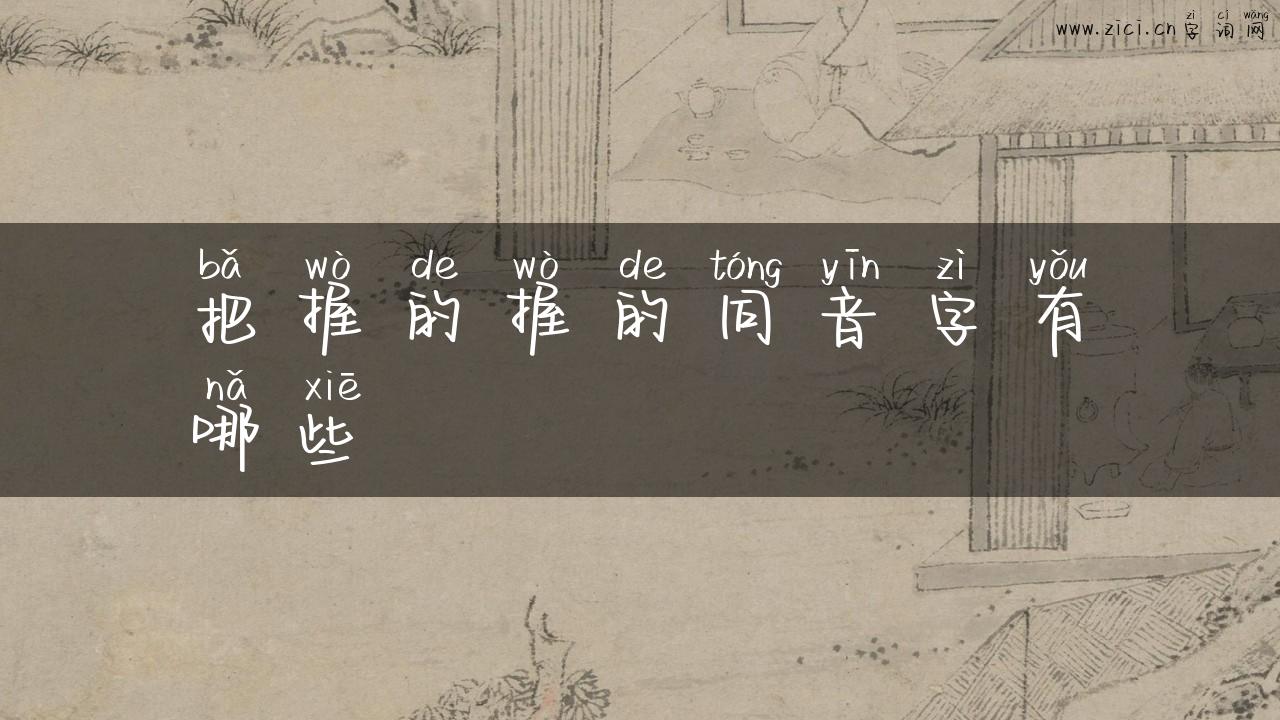 把握的握的同音字有哪些