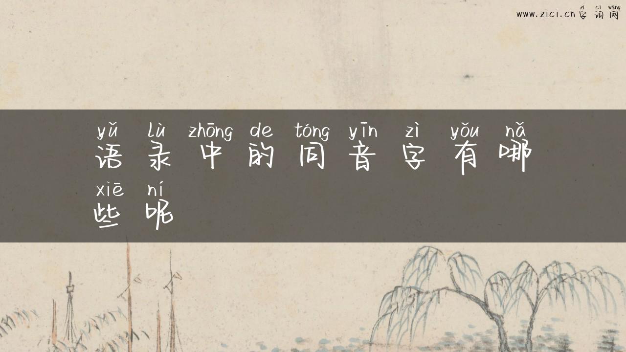 语录中的同音字有哪些呢
