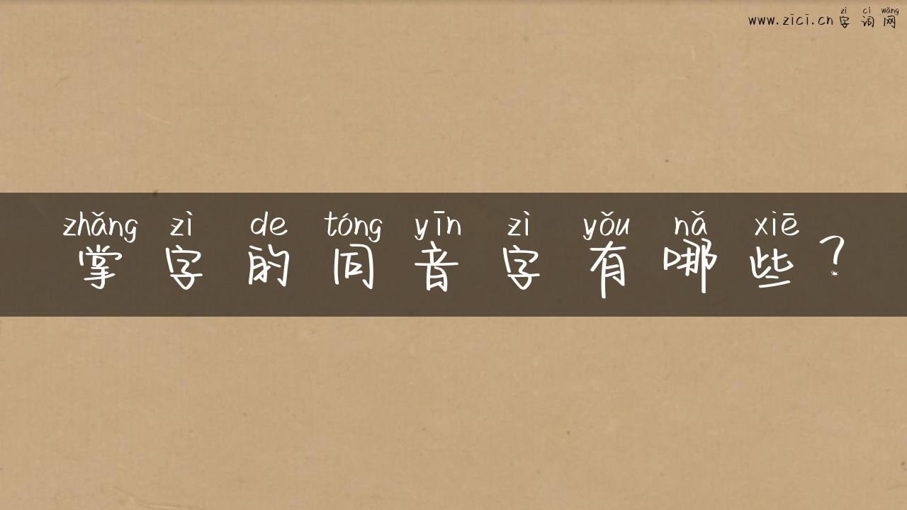 掌字的同音字有哪些？