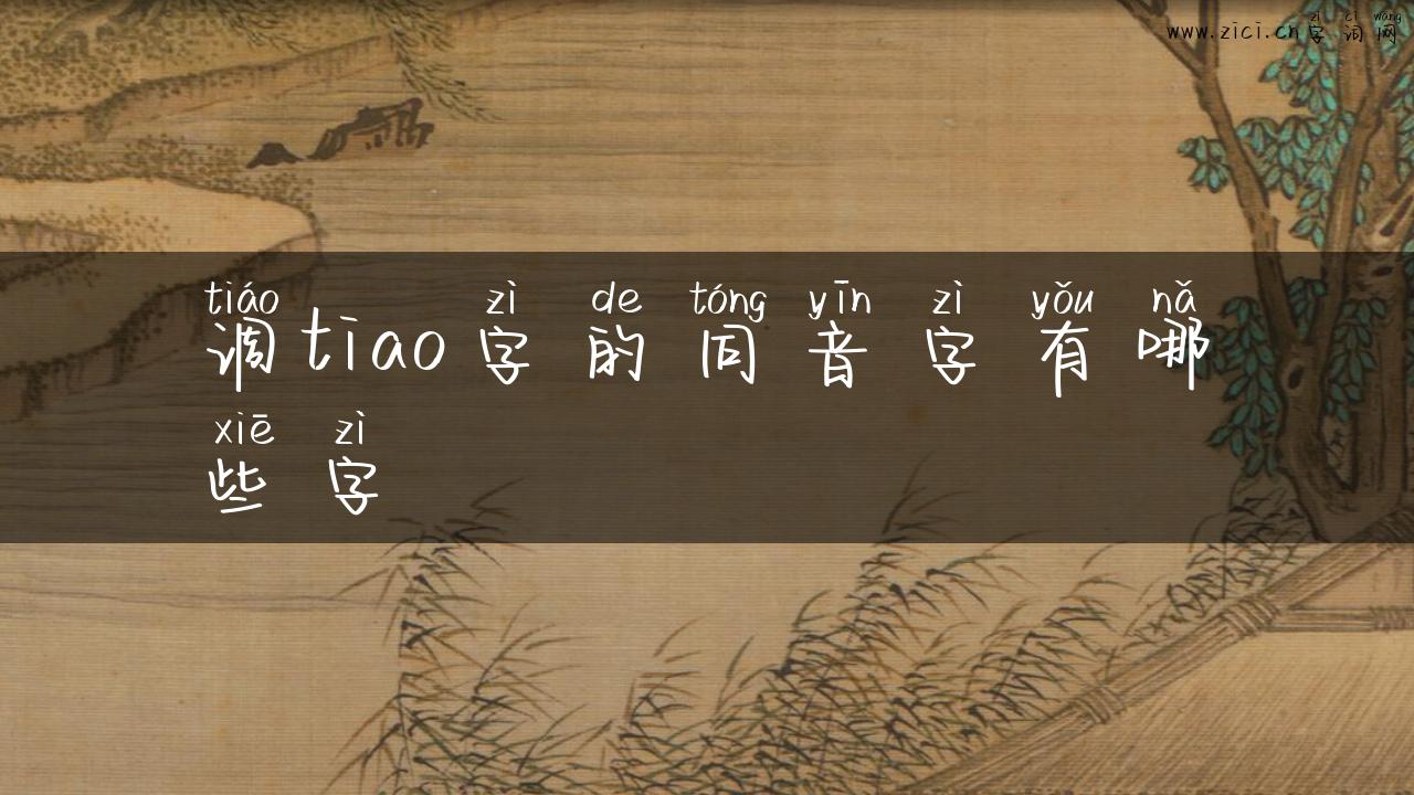 调tiao字的同音字有哪些字