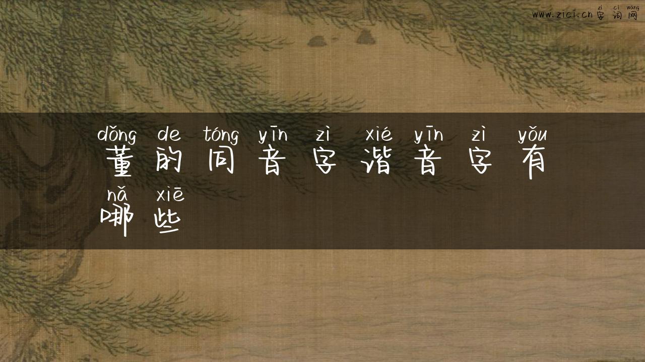 董的同音字谐音字有哪些