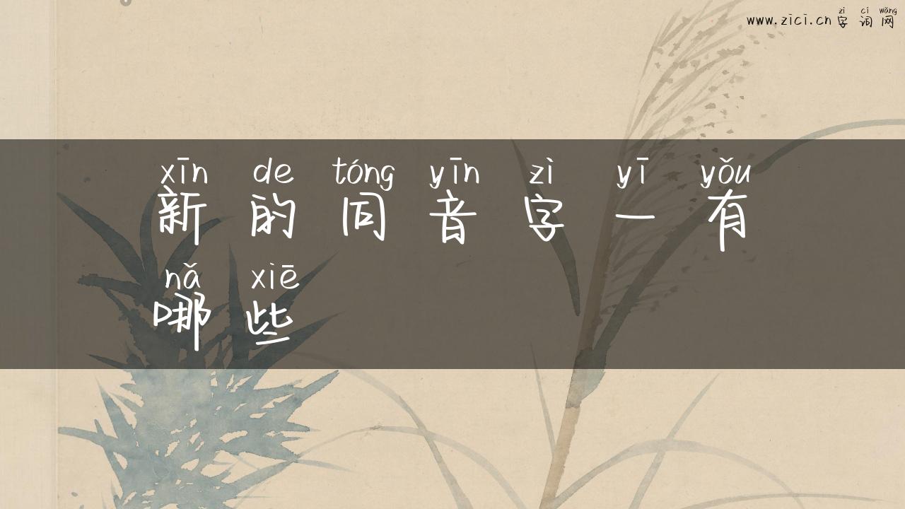 新的同音字一有哪些