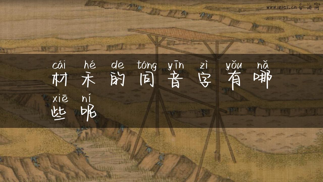 材禾的同音字有哪些呢