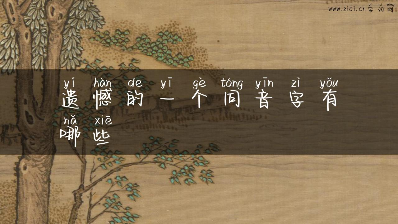 遗憾的一个同音字有哪些