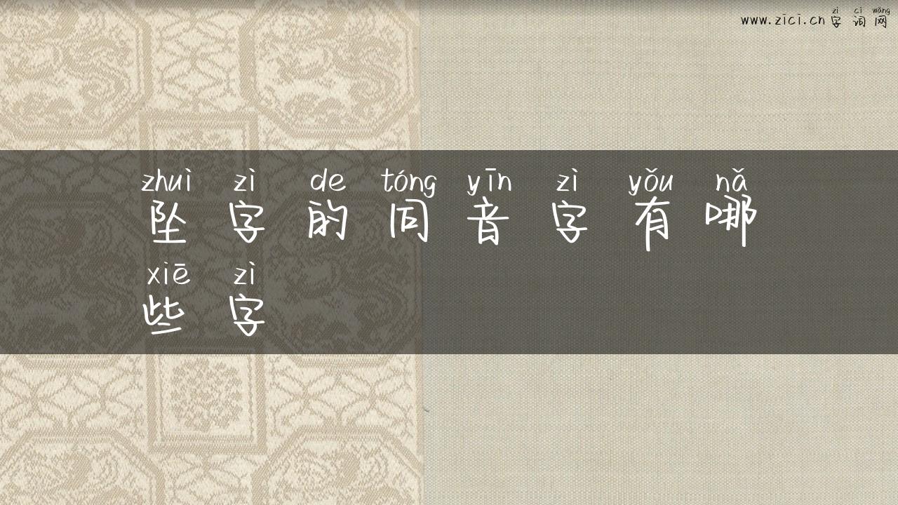 坠字的同音字有哪些字