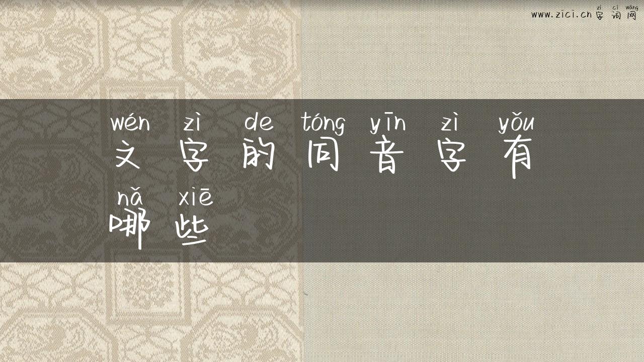 文字的同音字有哪些