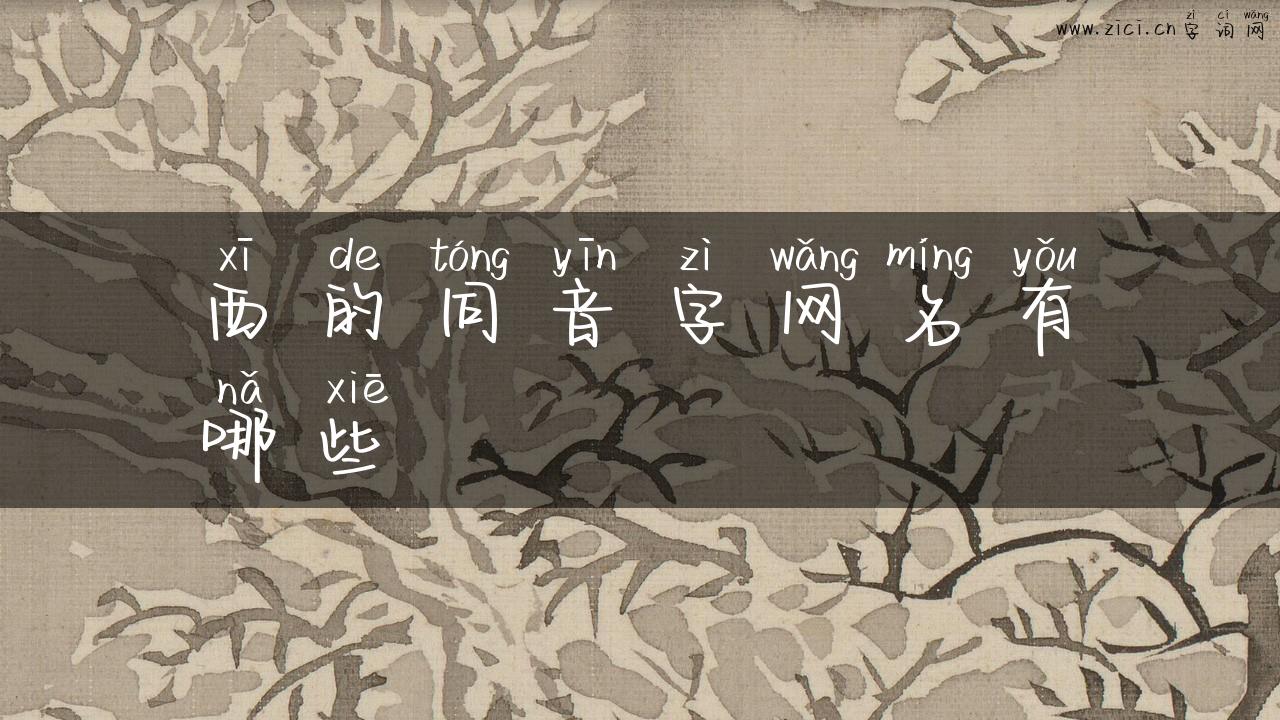 西的同音字网名有哪些