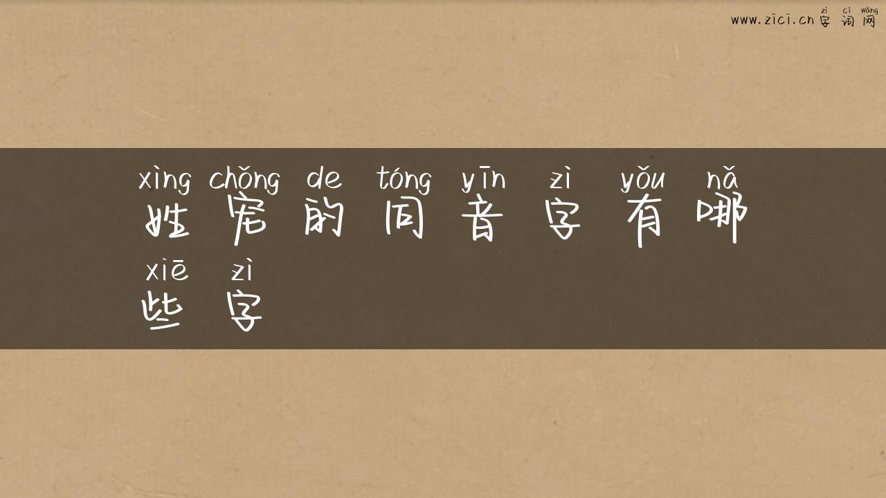姓宠的同音字有哪些字