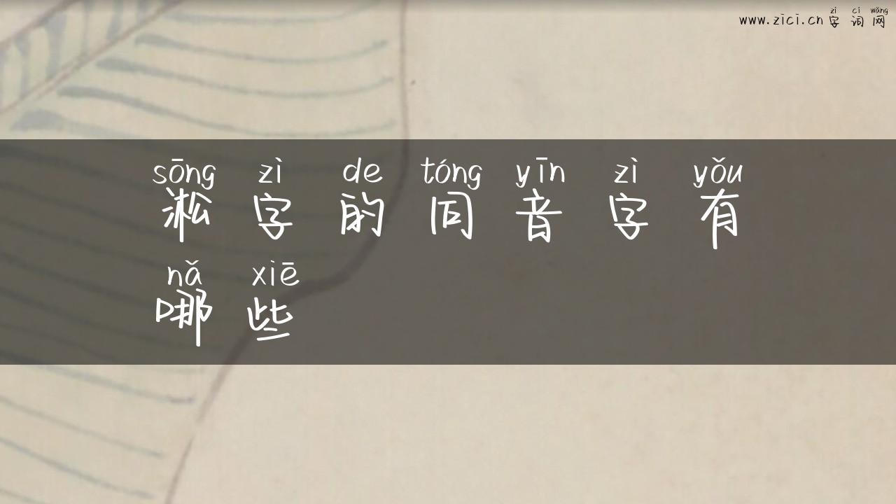 淞字的同音字有哪些