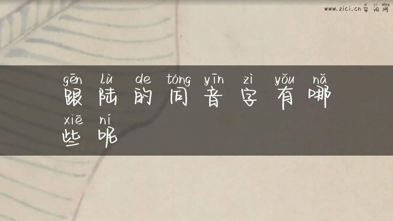 跟陆的同音字有哪些呢
