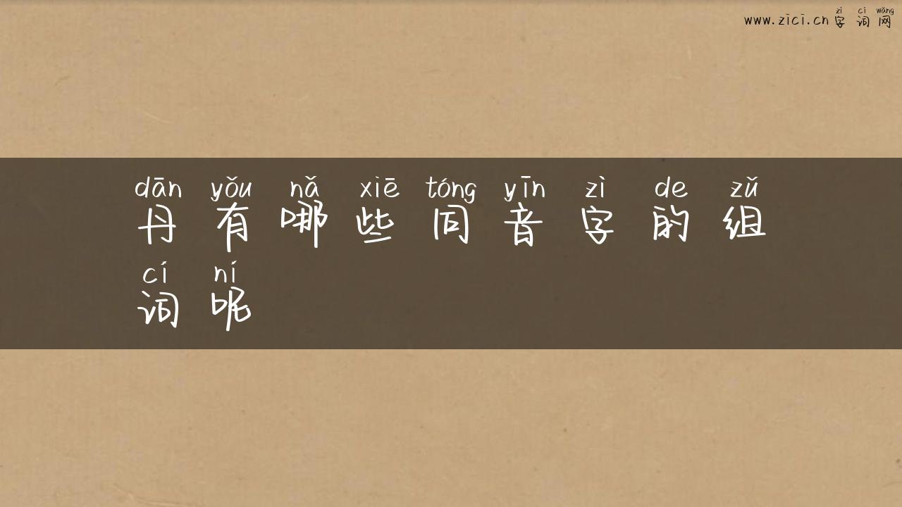 丹有哪些同音字的组词呢