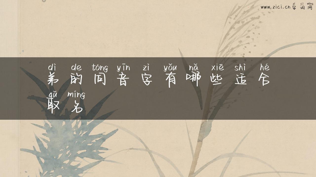 弟的同音字有哪些适合取名