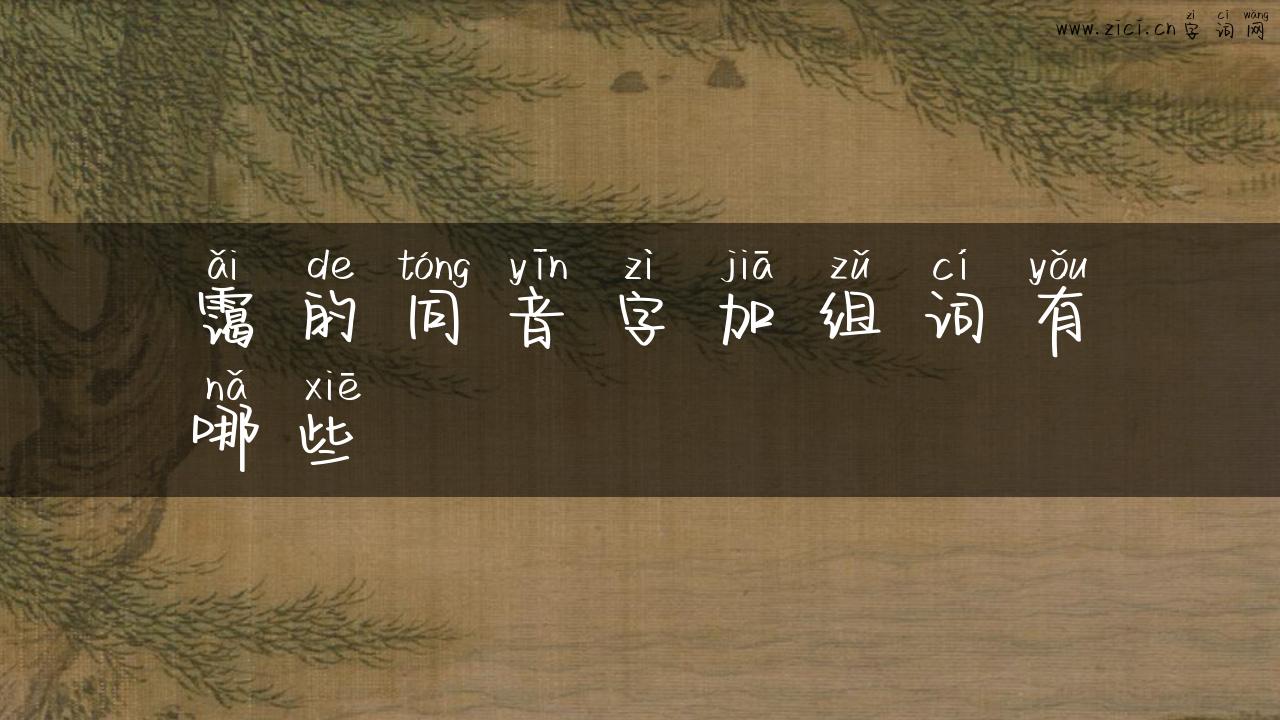 霭的同音字加组词有哪些