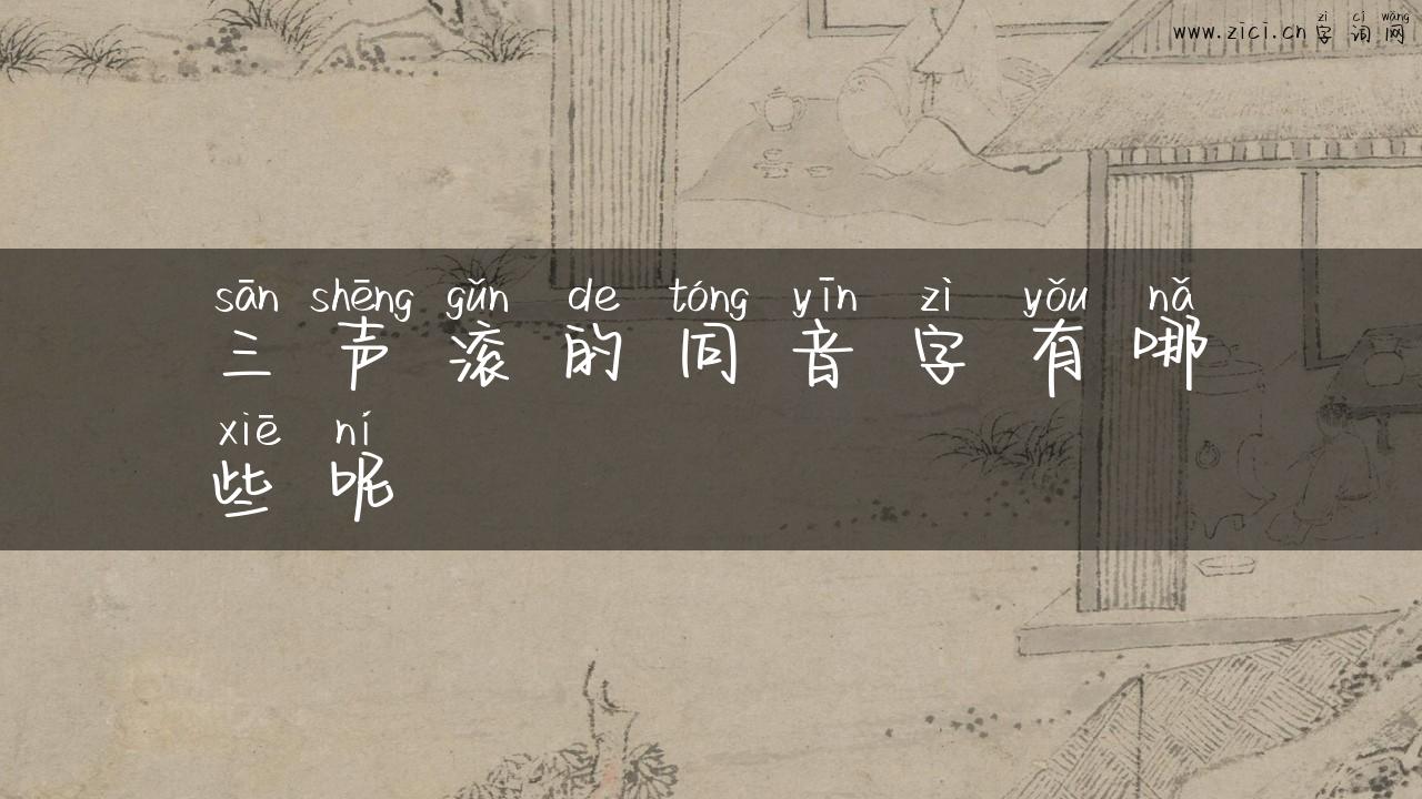 三声滚的同音字有哪些呢