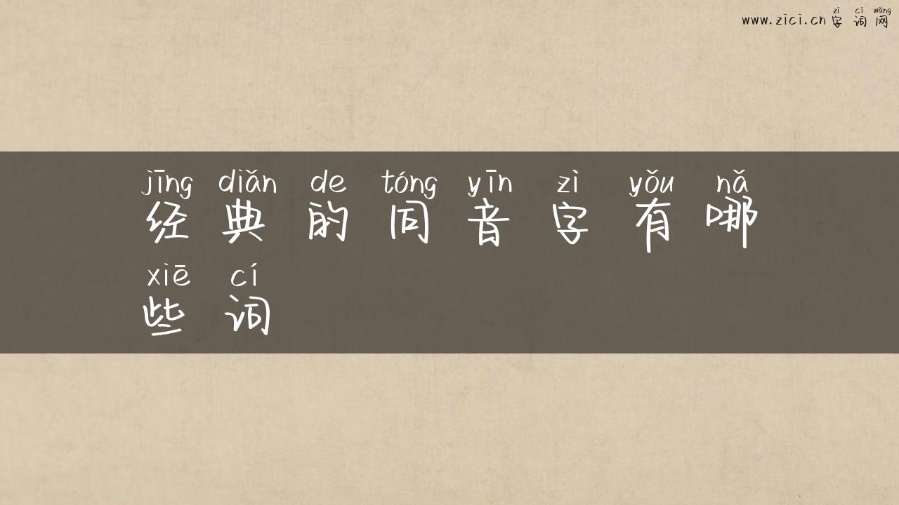 经典的同音字有哪些词